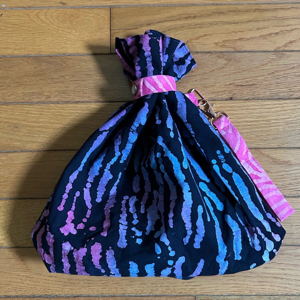 Handmade Tiger Stripe Cloth Wristlet/Project Bag